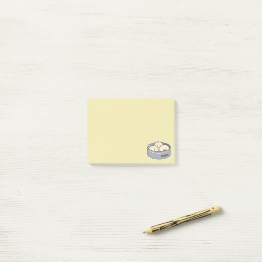 Post-it® Le petit déjeuner chinois de dim sum de petit pain (Sur un bureau)