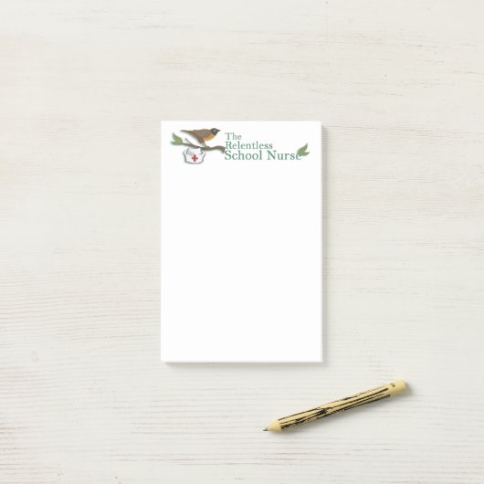 Post-it® Le post-it implacable d'éléphant d'infirmière (Sur un bureau)