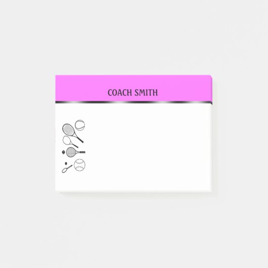Post-it® Le professeur d'entraîneur de tennis (Devant)