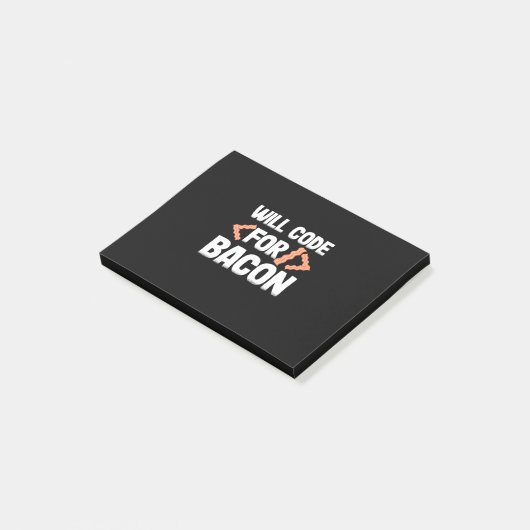 Post-it® Le Programmeur Va Code Pour Bacon (Incliné)