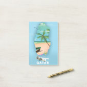 Post-it® Le Qatar a illustré l'affiche de voyage (Sur un bureau)