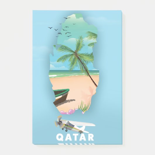 Post-it® Le Qatar a illustré l'affiche de voyage (Devant)