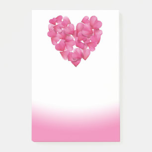 Post-it® Le rose de coeurs de pétale de rose se fanent not