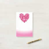 Post-it® Le rose de coeurs de pétale de rose se fanent note (Sur un bureau)