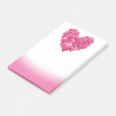 Post-it® Le rose de coeurs de pétale de rose se fanent note (Incliné)