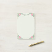 Post-it® Le rose moyen se développe 4x6 (Sur un bureau)