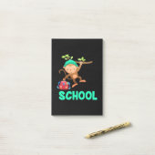 Post-it® Le Singe De Retour À L'École (Sur un bureau)