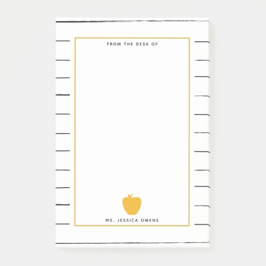 Post-it® Le Sketchic Stripes Enseignant de la Pomme Jaune (Devant)
