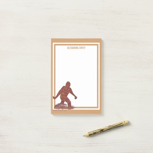 Post-it® Le style vertical de marche de Bigfoot Squatch (Sur un bureau)