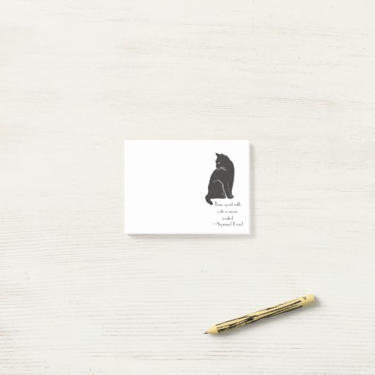 Post-it® Le temps passé avec des chats n'est jamais (Sur un bureau)