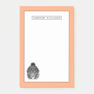 Post-it® Le tigre prêt de mode d'hiver   ajoutent votre nom