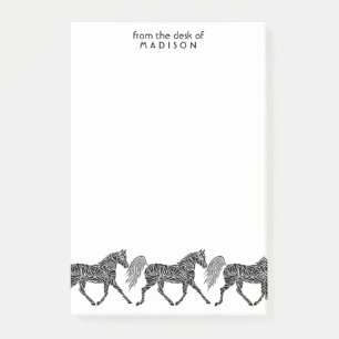 Post-it® Le trot tribal de cheval ajoutent le nom du bureau
