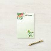 Post-it® Le voyage de grenouilles vertes tropicales commenc (Sur un bureau)