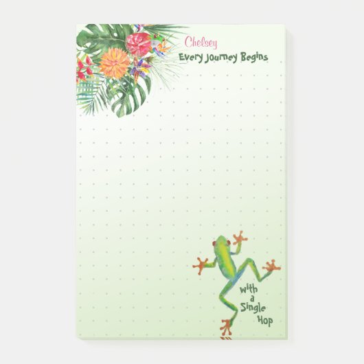 Post-it® Le voyage de grenouilles vertes tropicales commenc (Devant)