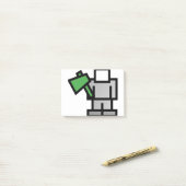 Post-it® Le x de bataille en vert (Sur un bureau)