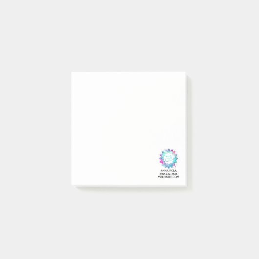 Post-it® L'eau de mandala de symbole de Lotus Aum OM de lis (Devant)