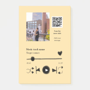 Post-it® Lecteur de musique couple personnalisé amour q r c