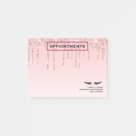 Post-it® Lecteurs de Parties scintillant rose moderne et ci (Devant)