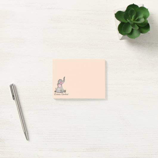 Post-it® L'éléphant mignon de bébé d'aquarelle avec (Bureau)