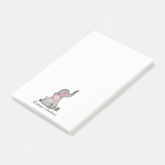 Post-it® L'éléphant mignon de bébé d'aquarelle avec (Incliné)