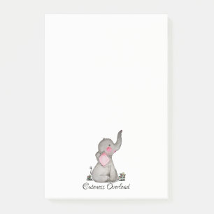 Post-it® L'éléphant mignon de bébé d'aquarelle avec