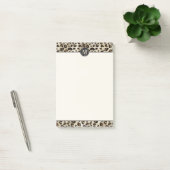 Post-it® Leopard Animal Print With Black Faux Foil Monogram (Bureau)