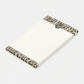 Post-it® Leopard Animal Print With Black Faux Foil Monogram (Incliné)