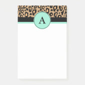 Post-it® Leopard Turquoise Monogramme Imprimer Post Notes (Devant)