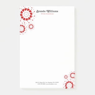 Post-it® Les cercles de coeur rouges de Valentine