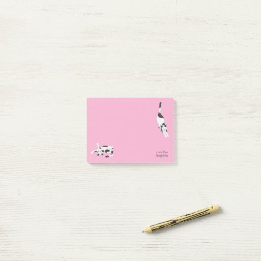 Post-it® Les Chats de cadstudios Rose (Sur un bureau)