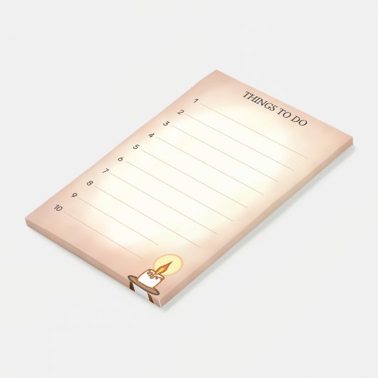 Post-it® Les choses à faire avec bougie sur défilement (Incliné)