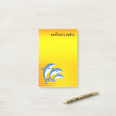 Post-it® Les dauphins bleus dansent sous le soleil tropical (Sur un bureau)