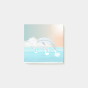 Post-it® les dauphins qui brassent dans l'océan