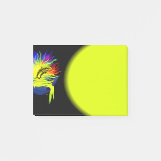 Post-it® Les dauphins sous le soleil avec la main (Devant)