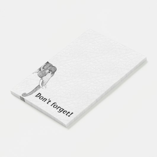Post-it® Les éléphants n'oublient jamais Post It Notes (Incliné)