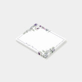 Post-it® Les fleurs d'aquarelle bordeaux et violets personn (Incliné)