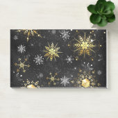 Post-it® Les flocons dorés de Noël sur l'Arrière - plan noi (Bureau)