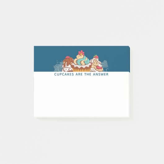 Post-it® Les gâteaux sont la réponse drôle Dire (Devant)