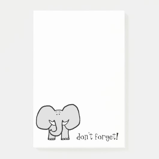 Post-it® Les grandes oreilles l'éléphant n'oublient pas des (Devant)