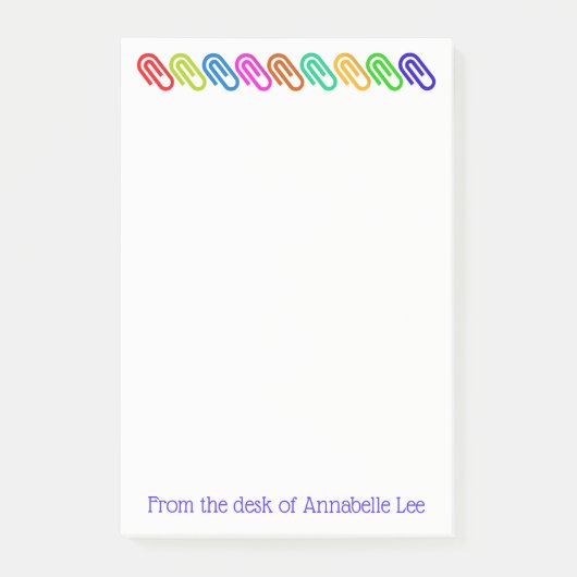 Post-it® Les grands trombones colorés personnalisent (Devant)