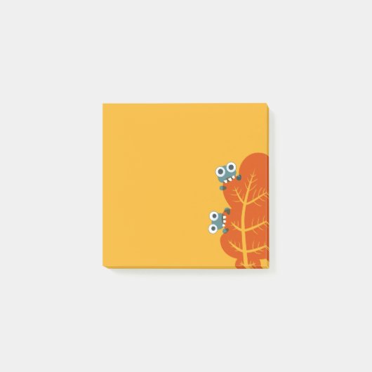 Post-it® Les insectes mignons mangent la feuille d'automne (Devant)