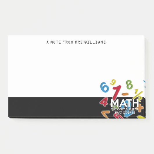Post-it® Les Mathématiques La Seule Matière Qui Compte (Devant)