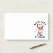 Post-it® Les médias sociaux ont tué Romance (Sur un bureau)