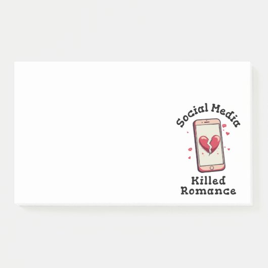 Post-it® Les médias sociaux ont tué Romance (Devant)