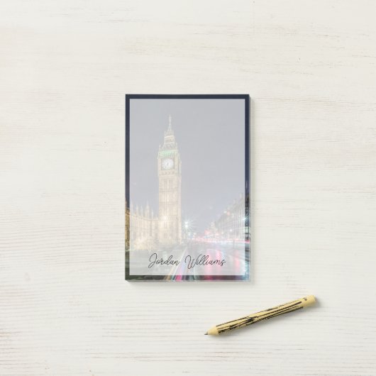 Post-it® Les monuments | Big Ben la nuit (Sur un bureau)
