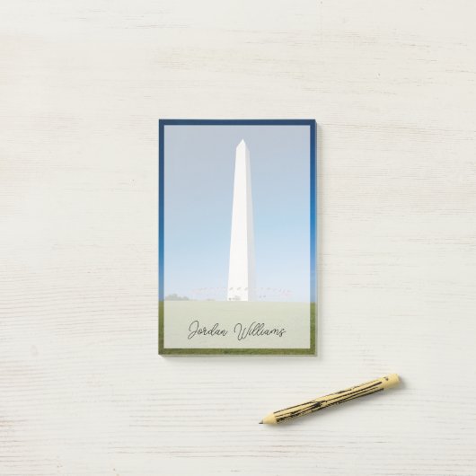 Post-it® Les monuments | Washington Monument avec drapeaux (Sur un bureau)
