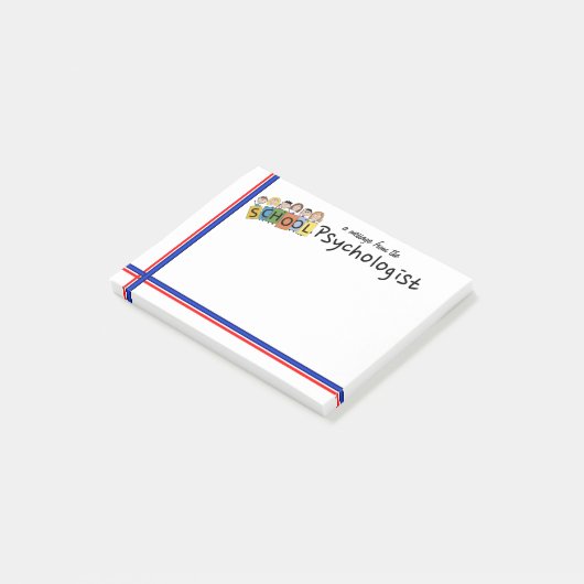 Post-it® Les notes collantes du psychologue d'ÉCOLE (Incliné)