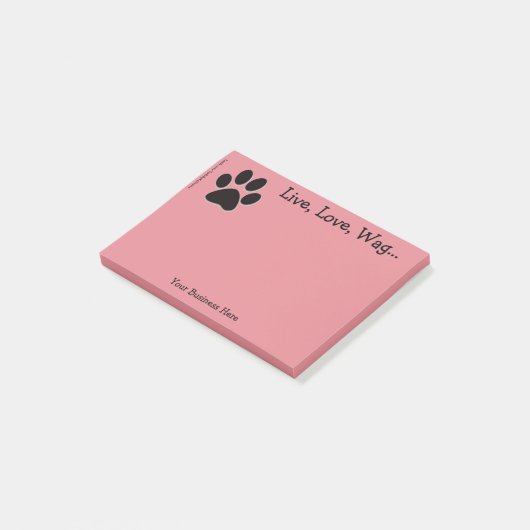 Post-it® Les notes de post-it - l'empreinte de patte - (Incliné)