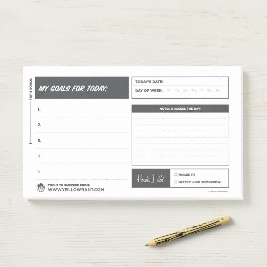 Post-it® Les objectifs du jour (Sur un bureau)