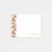 Post-it® Les oeillets rouges en vert avec des papillons (Devant)